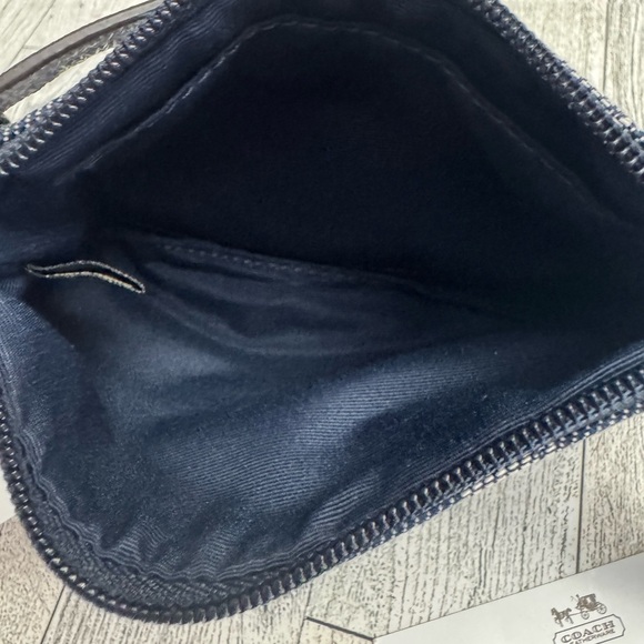 Coach Blue Denim & Silver Signature C Wristlet NWT - Picture 9 of 10